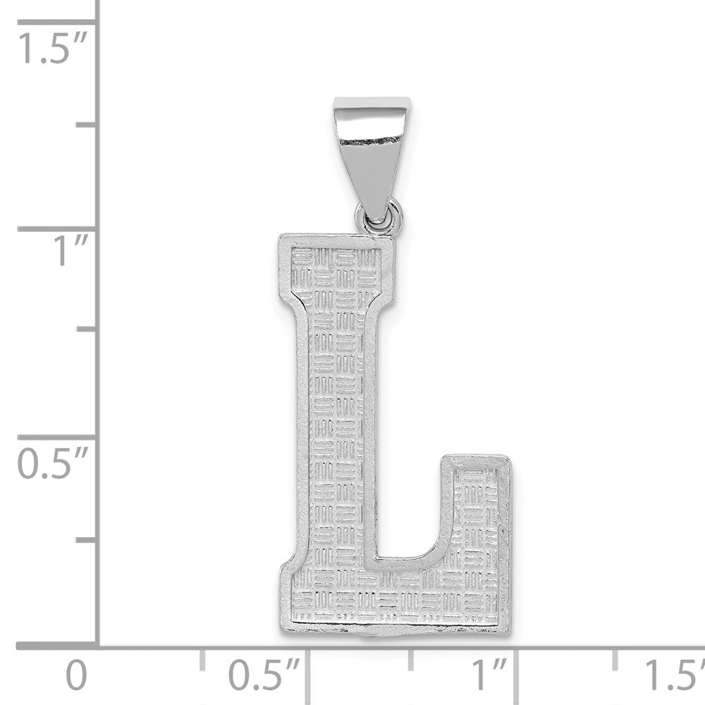 Sterling Silver Rhodium-plated Letter L Initial Pendant QC2766L