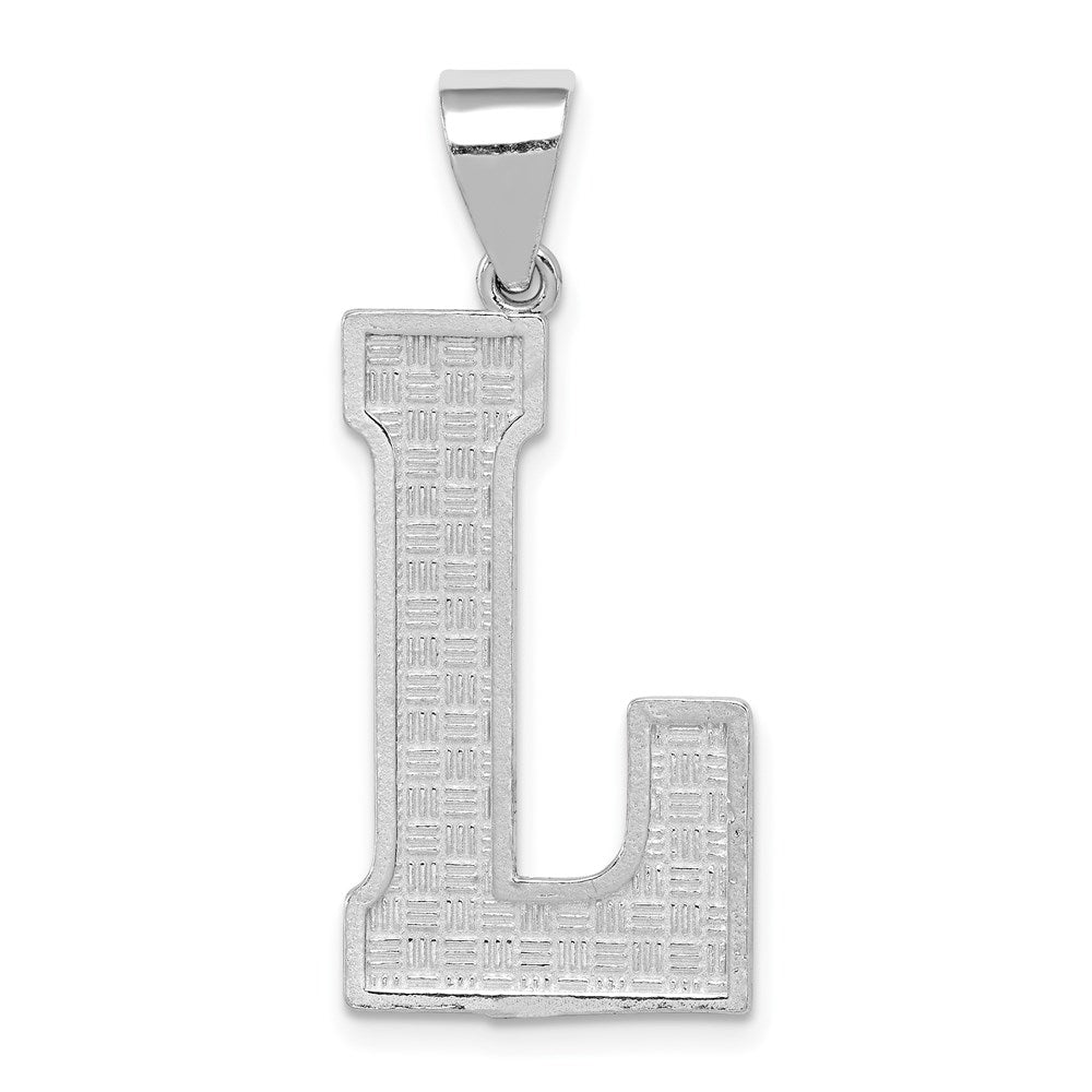 Sterling Silver Rhodium-plated Letter L Initial Pendant QC2766L