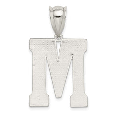 Sterling Silver Rhodium-plated Letter M Initial Pendant QC2766M