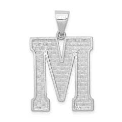 Sterling Silver Rhodium-plated Letter M Initial Pendant QC2766M