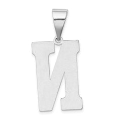 Sterling Silver Rhodium-plated Letter N Initial Pendant QC2766N
