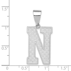 Sterling Silver Rhodium-plated Letter N Initial Pendant QC2766N
