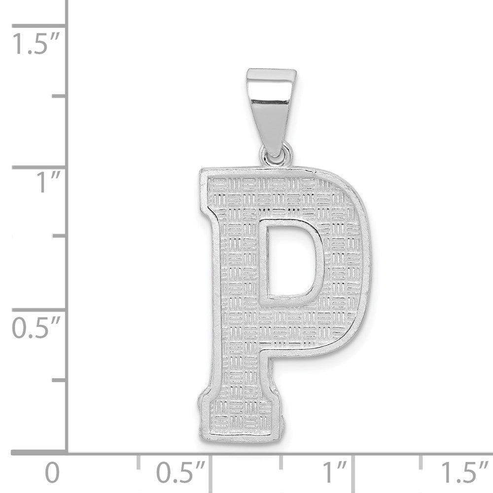Sterling Silver Rhodium-plated Letter P Initial Pendant QC2766P