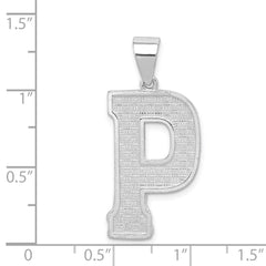 Sterling Silver Rhodium-plated Letter P Initial Pendant QC2766P