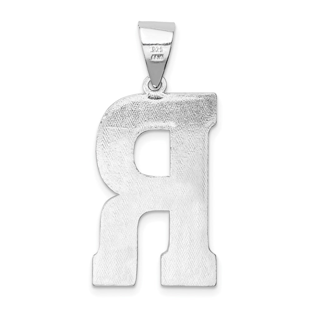 Sterling Silver Rhodium-plated Letter R Initial Pendant QC2766R