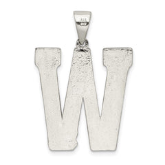 Sterling Silver Rhodium-plated Letter W Initial Pendant QC2766W