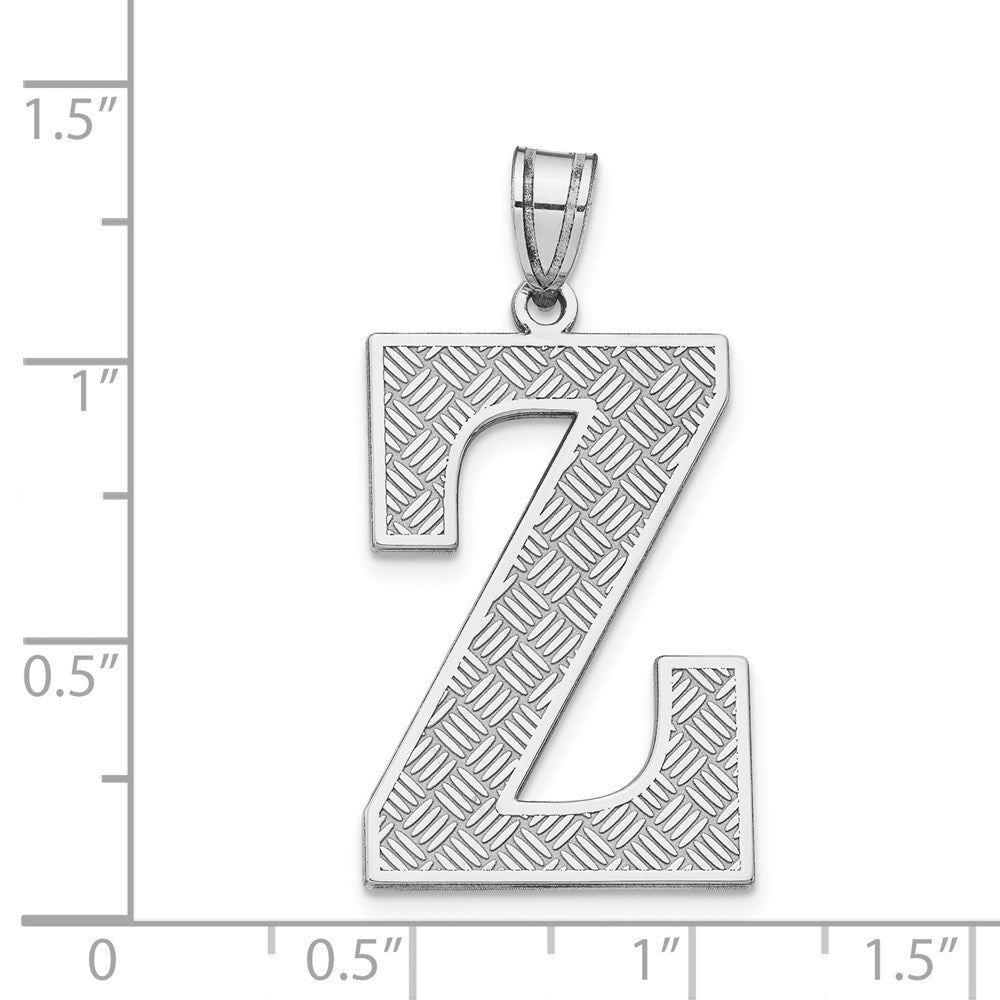 Sterling Silver Rhodium-plated Letter Z Initial Pendant QC2766Z