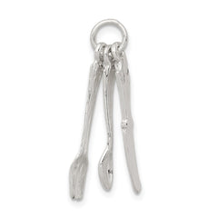 Sterling Silver Knife, Fork & Spoon Charm QC2774