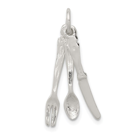 Sterling Silver Knife, Fork & Spoon Charm QC2774
