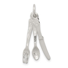 Sterling Silver Knife, Fork & Spoon Charm QC2774