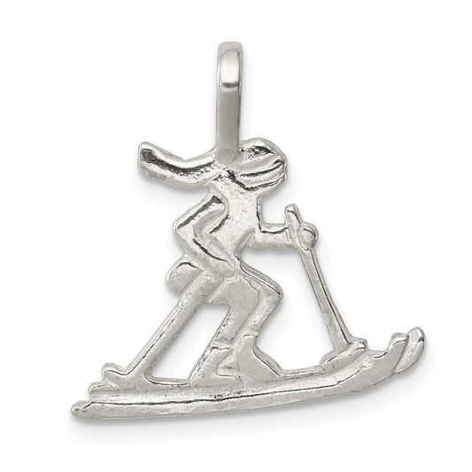 Sterling Silver Skier Pendant QC2796