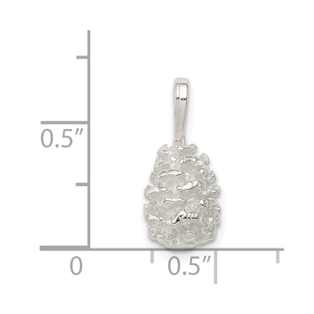 Sterling Silver Pinecone Charm QC2803