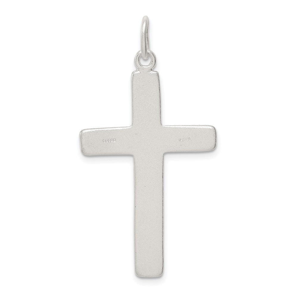 Sterling Silver Satin INRI Crucifix Pendant QC2840