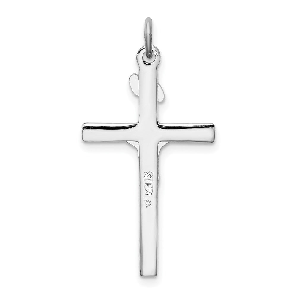 Sterling Silver Rhodium-plated INRI Crucifix Pendant QC2871