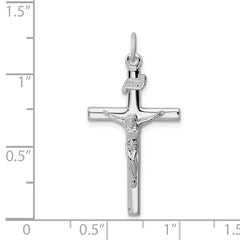 Sterling Silver Rhodium-plated INRI Crucifix Pendant QC2871