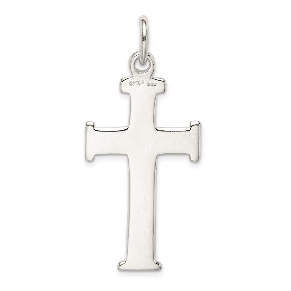 Sterling Silver Diamond -Cut Cross Pendant QC2879