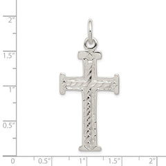 Sterling Silver Diamond -Cut Cross Pendant QC2879