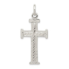 Sterling Silver Diamond -Cut Cross Pendant QC2879