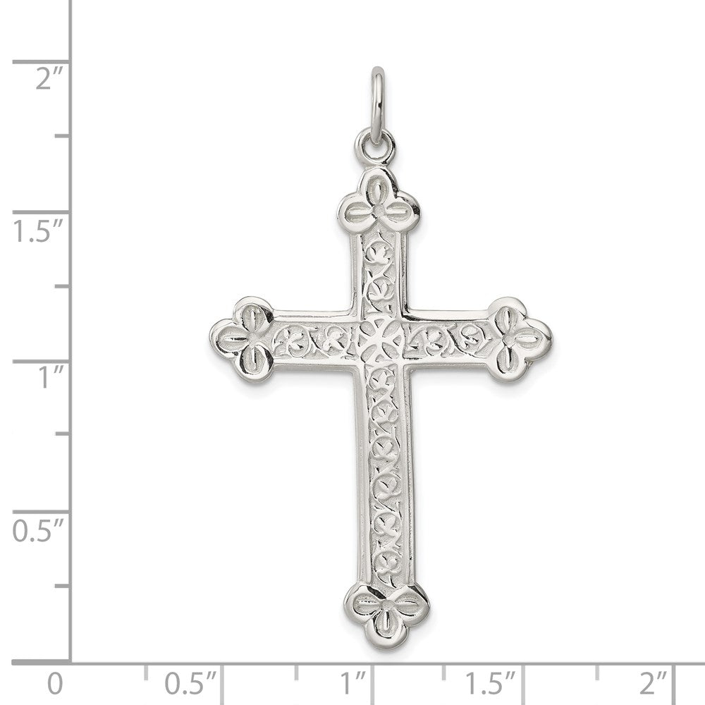 Sterling Silver Budded Cross Pendant QC2880