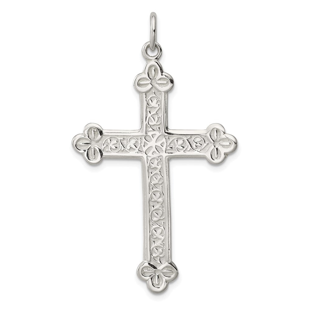 Sterling Silver Budded Cross Pendant QC2880