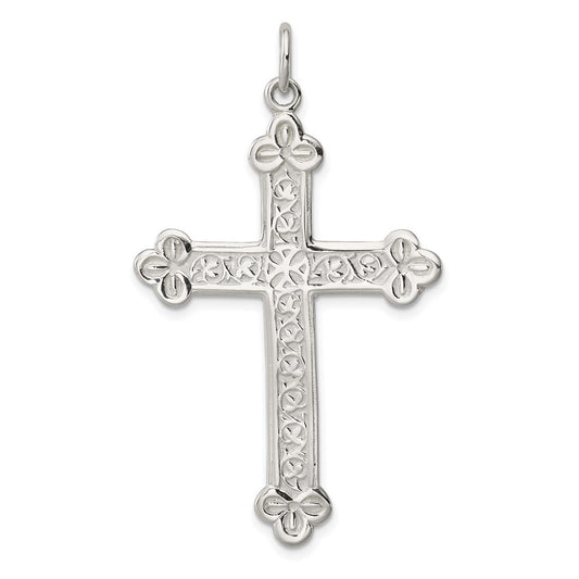 Sterling Silver Budded Cross Pendant QC2880