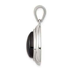 Sterling Silver Rhodium-plated Onyx Pendant QC2951