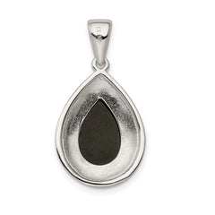Sterling Silver Rhodium-plated Onyx Pendant QC2951