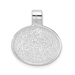 Sterling Silver Rhodium Plated Onyx Pendant QC2958