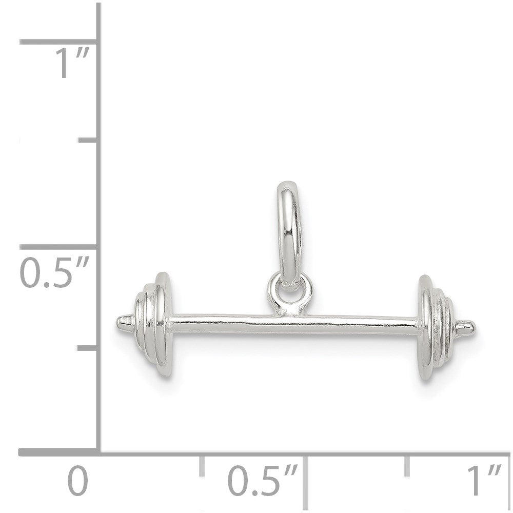 Sterling Silver Barbell Charm QC297