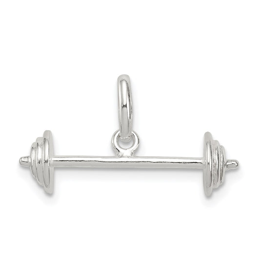 Sterling Silver Barbell Charm QC297