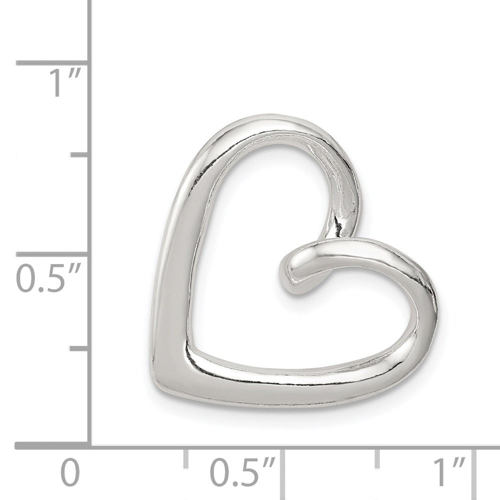 Sterling Silver Heart Slide QC3062