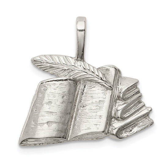 Sterling Silver Books with Quill Charm QC3094