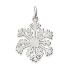 Sterling Silver D/C Satin Snowflake Charm QC3108