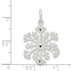 Sterling Silver D/C Satin Snowflake Charm QC3108