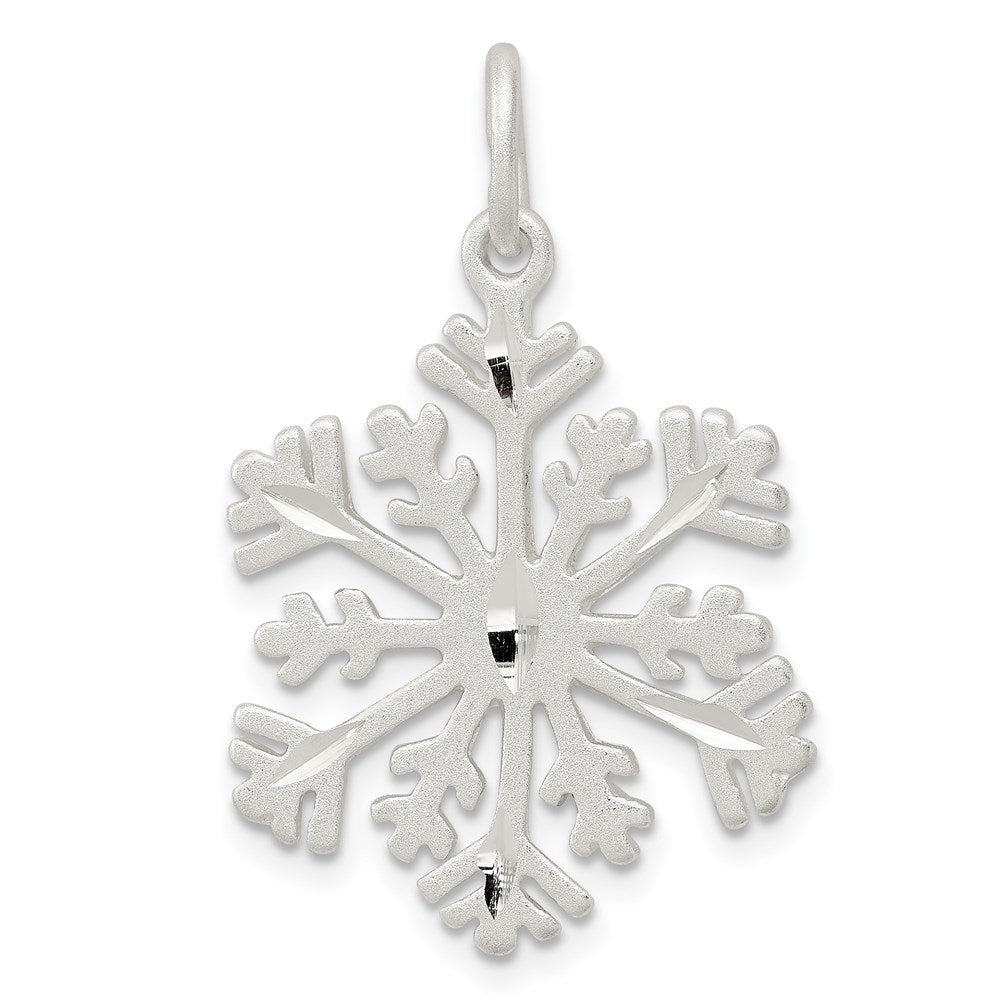 Sterling Silver D/C Satin Snowflake Charm QC3108