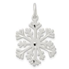 Sterling Silver D/C Satin Snowflake Charm QC3108