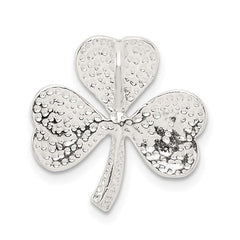 Sterling Silver Polished Diamond-cut Shamrock Chain Slide