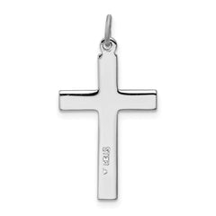 Sterling Silver Rhodium-plated Cross Charm QC3216