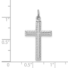 Sterling Silver Rhodium-plated Cross Charm QC3216