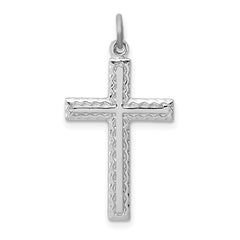 Sterling Silver Rhodium-plated Cross Charm QC3216