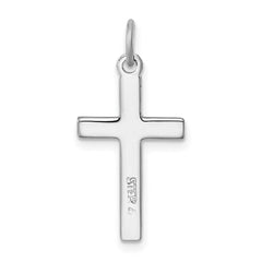 Sterling Silver Rhodium-plated Heart Cross Charm QC3226