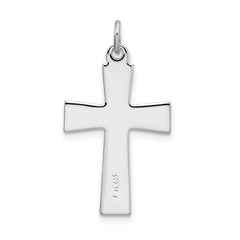 Sterling Silver Rhodium-plated Enameled Latin Cross Charm QC3237