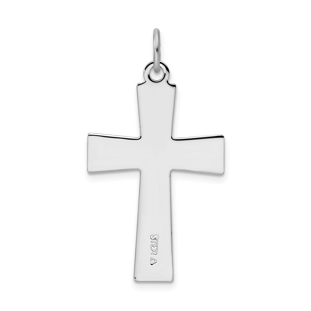 Sterling Silver Rhodium-plated Enameled Latin Cross Charm QC3238