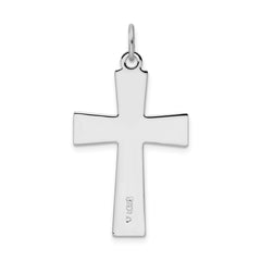 Sterling Silver Rhodium-plated Enameled Latin Cross Charm QC3238