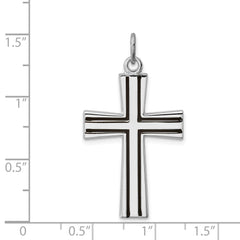 Sterling Silver Rhodium-plated Enameled Latin Cross Charm QC3238