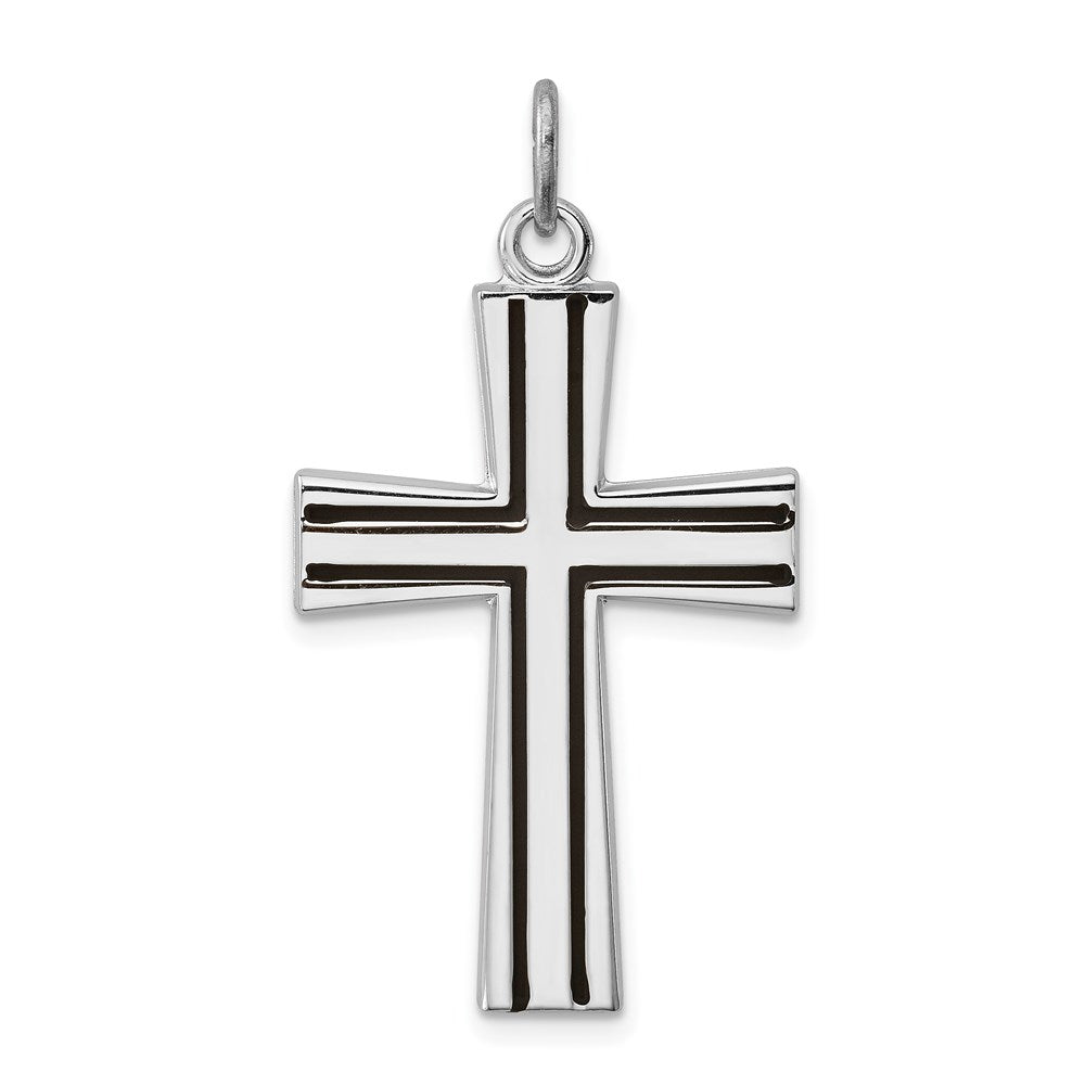 Sterling Silver Rhodium-plated Enameled Latin Cross Charm QC3238