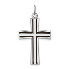 Sterling Silver Rhodium-plated Enameled Latin Cross Charm QC3238