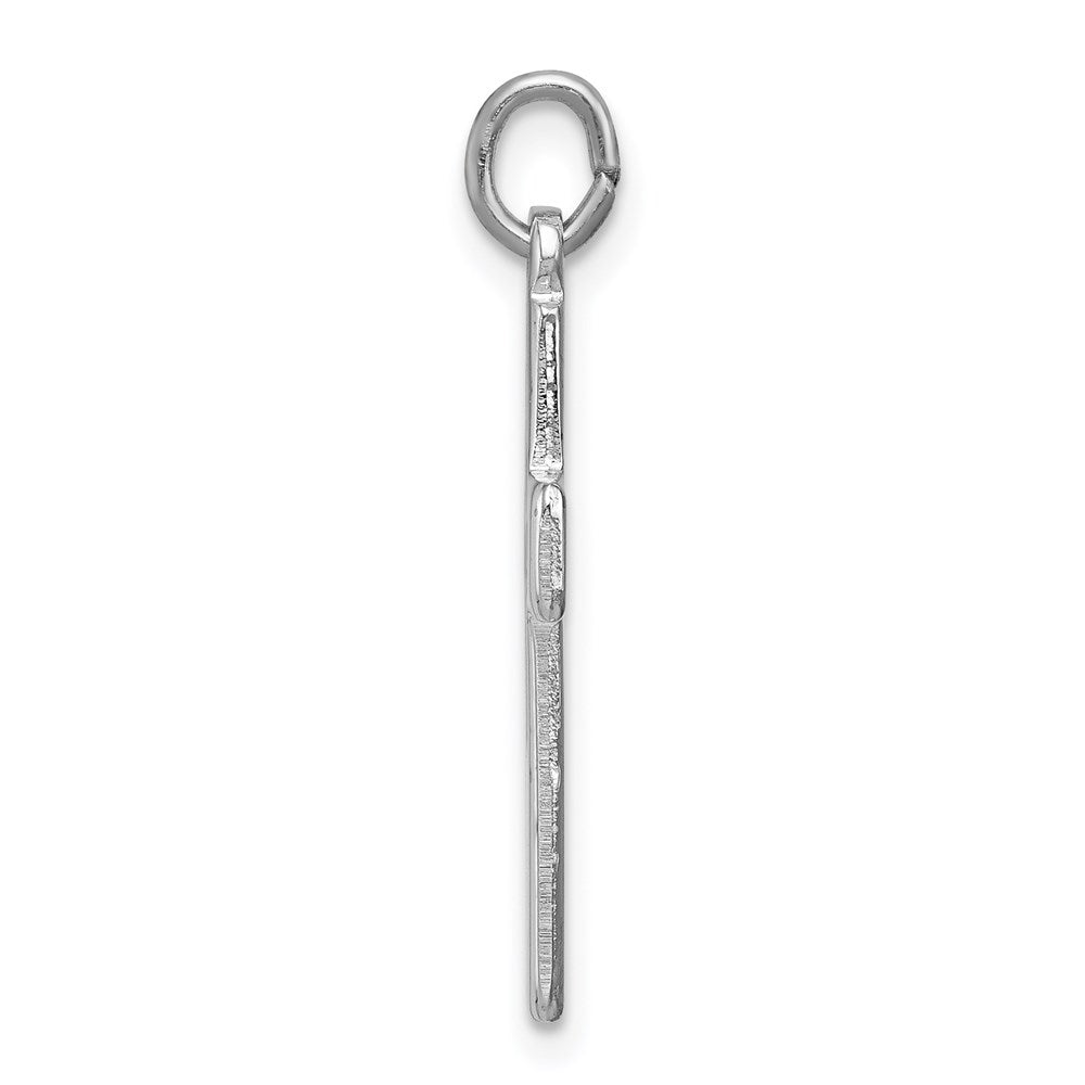 Sterling Silver Rhodium-plated Cut-out Cross Charm QC3243