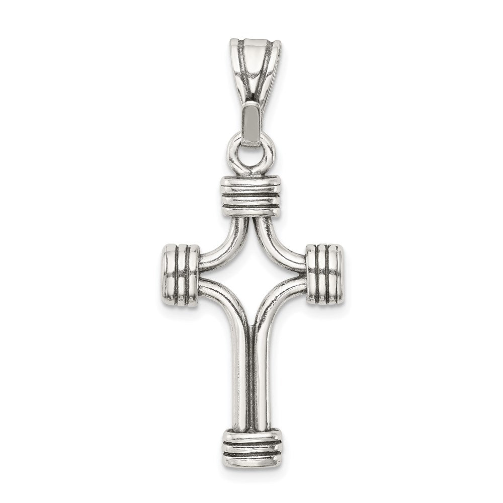 Sterling Silver Antiqued Cross Pendant QC3244