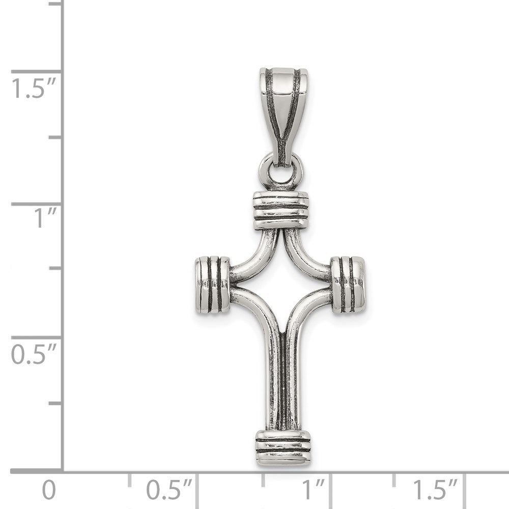 Sterling Silver Antiqued Cross Pendant QC3244